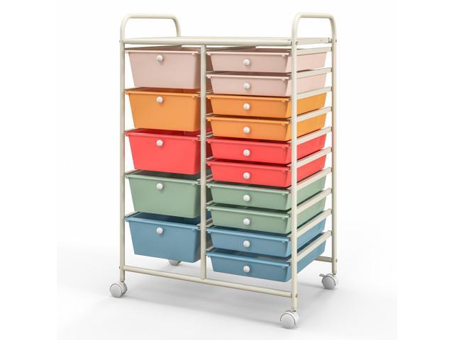 SlickBlue 15-Drawer Utility Rolling Organizer Cart Multi-Use Storage