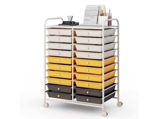 SlickBlue 20 Drawers Storage Rolling Cart Studio Organizer