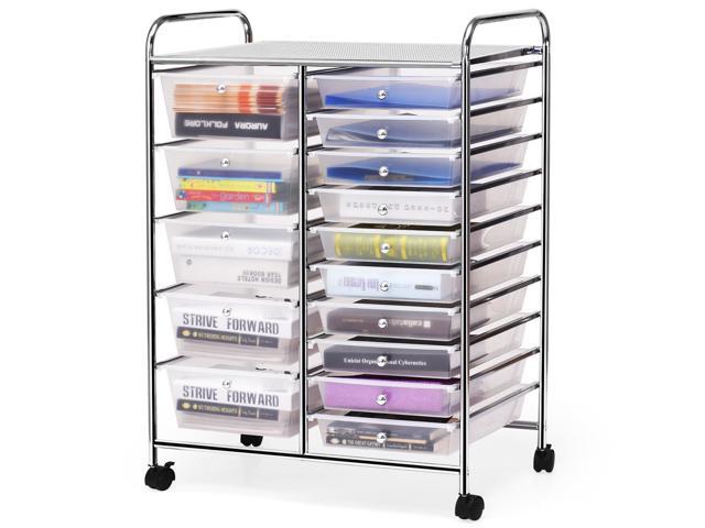 SlickBlue 15-Drawer Utility Rolling Organizer Cart Multi-Use Storage