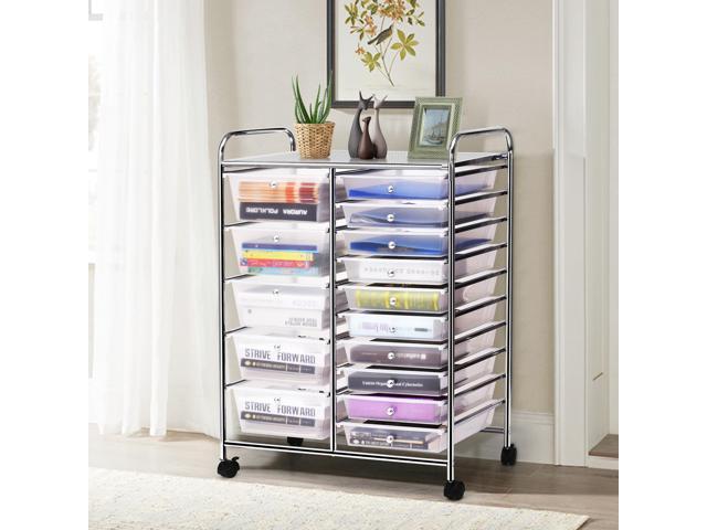SlickBlue 15-Drawer Utility Rolling Organizer Cart Multi-Use Storage