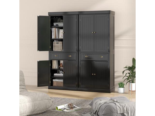 SlickBlue Cupboard Freestanding Kitchen Cabinet w/ Adjustable Shelves