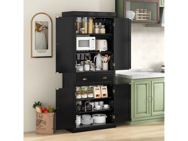 SlickBlue Cupboard Freestanding Kitchen Cabinet w/ Adjustable Shelves