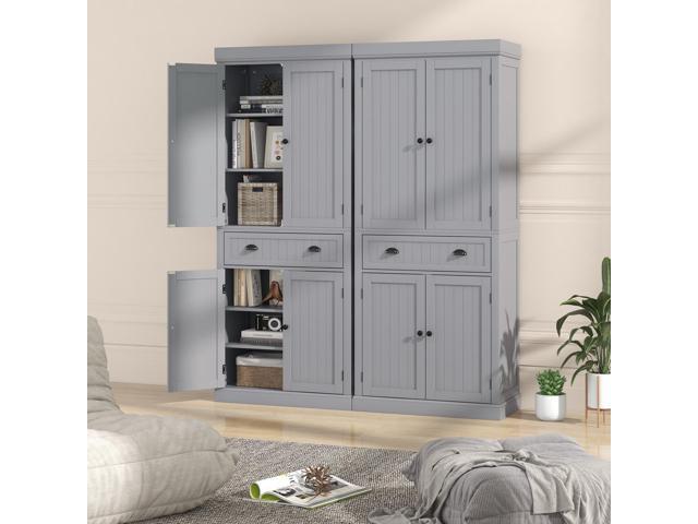 SlickBlue Cupboard Freestanding Kitchen Cabinet w/ Adjustable Shelves