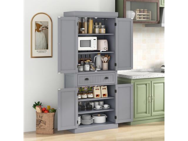 SlickBlue Cupboard Freestanding Kitchen Cabinet w/ Adjustable Shelves