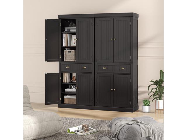 SlickBlue Cupboard Freestanding Kitchen Cabinet w/ Adjustable Shelves