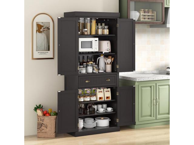 SlickBlue Cupboard Freestanding Kitchen Cabinet w/ Adjustable Shelves