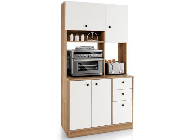 SlickBlue 71 Inch Kitchen Pantry with 3 Storage Cabinet and 3 Deep Drawers