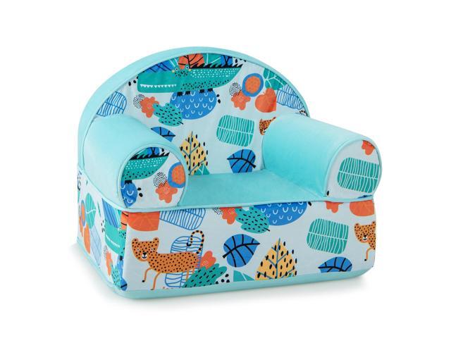 SlickBlue Kids Armchair with Plush Velvet Cover and Soft Sponge Filling