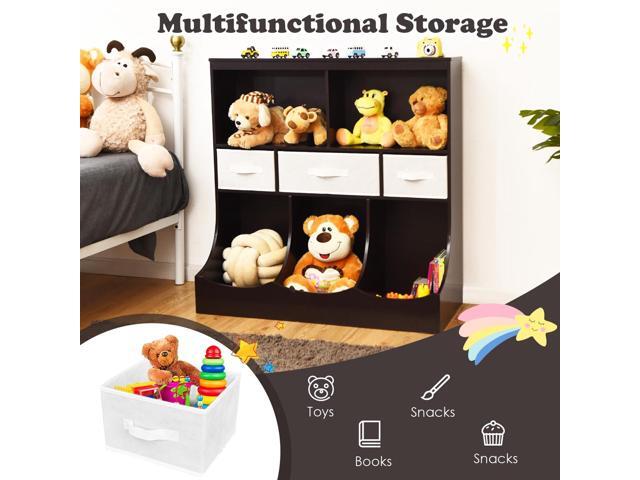 SlickBlue Freestanding Combo Cubby Bin Storage Organizer Unit W/3 Baskets