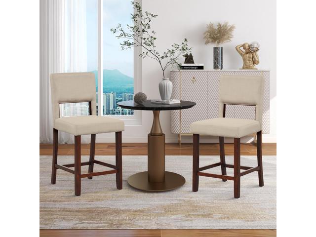 SlickBlue 2 Piece Bar Chair Set with Hollowed Back and Rubber Wood Legs