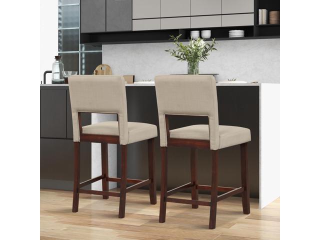 SlickBlue 2 Piece Bar Chair Set with Hollowed Back and Rubber Wood Legs