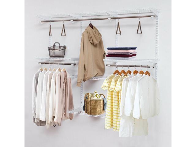 SlickBlue Adjustable Wall Mounted Closet Rack System with Shelf