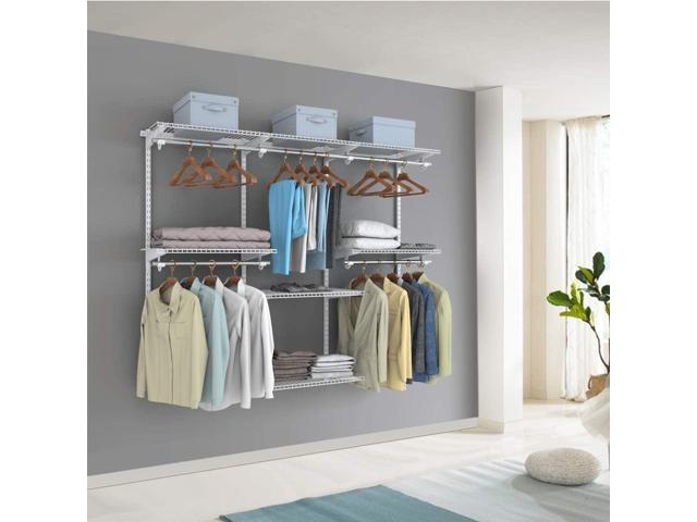 SlickBlue Adjustable Wall Mounted Closet Rack System with Shelf