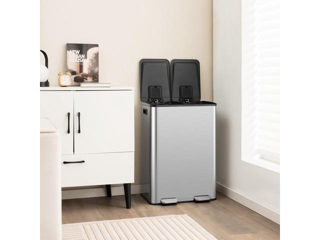 SlickBlue 2 x 8 Gal Dual Compartment Trash Can