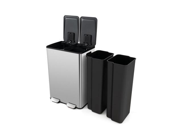 SlickBlue 2 x 8 Gal Dual Compartment Trash Can