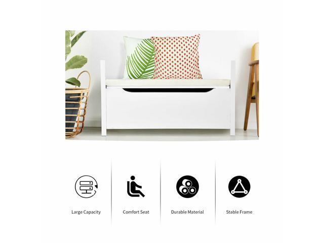 SlickBlue Shoe Storage Bench with Cushion Seat for Entryway