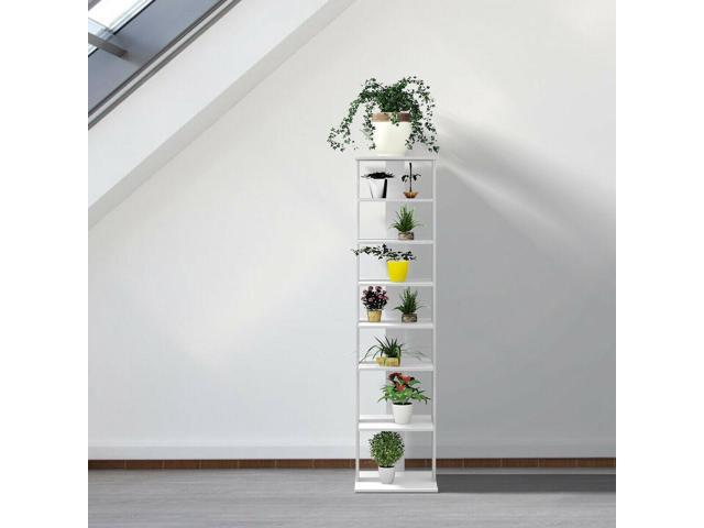 SlickBlue Wooden Shoes Storage Stand 7 Tiers Shoe Rack Organizer Multi-shoe Rack Shoebox-White