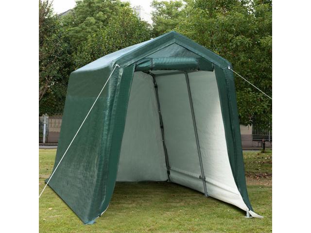 SlickBlue Outdoor Carport Shed with Sidewalls and Waterproof Ripstop Cover-7 x 12 ft