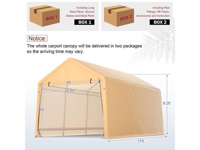 SlickBlue 9 x 17 Feet Heavy Duty Carport Canopy-Yellow