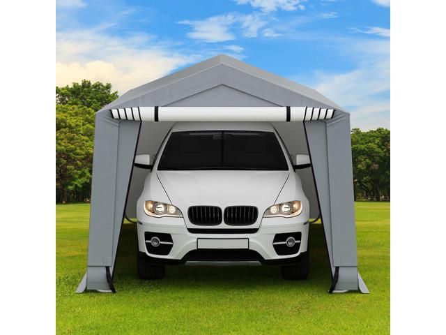 SlickBlue Outdoor Heavy-Duty Carport with 2 Doors-10 x 16 ft