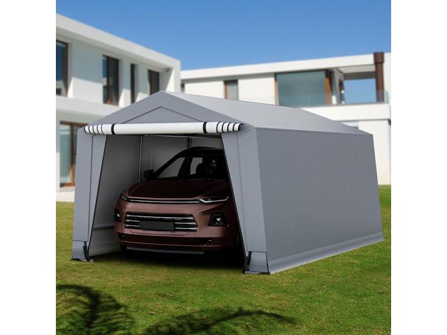 SlickBlue Outdoor Heavy-Duty Carport with 2 Doors-10 x 20 ft