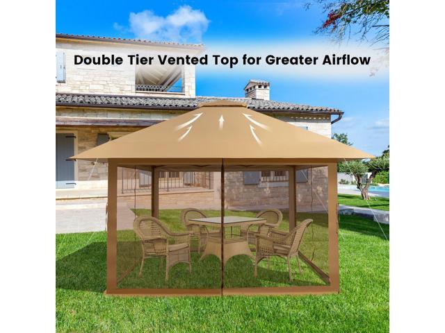 SlickBlue 13 x 13 Feet Pop-up Instant Canopy Tent with Mesh Sidewall