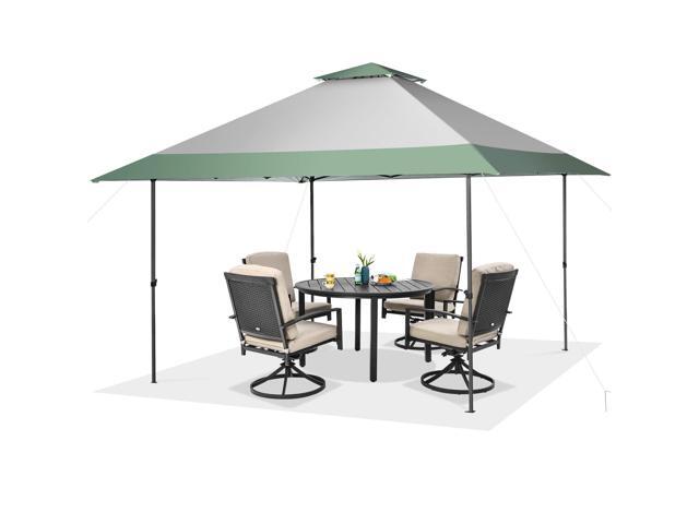 SlickBlue 13 x 13 Feet Pop-Up Patio Canopy Tent with Shelter and Wheeled Bag-Gray