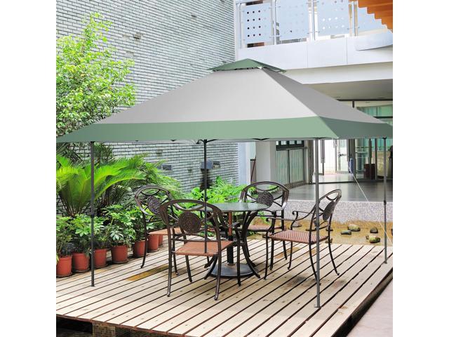 SlickBlue 13 x 13 Feet Pop-Up Patio Canopy Tent with Shelter and Wheeled Bag-Gray