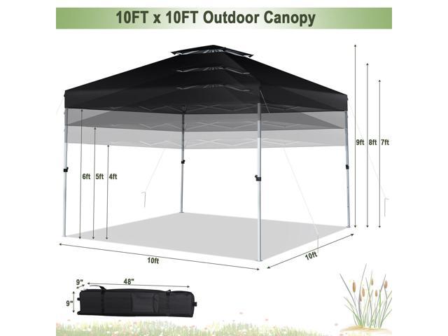 SlickBlue 2-Tier 10 x 10 Feet Pop-up Canopy Tent with Wheeled Carry Bag