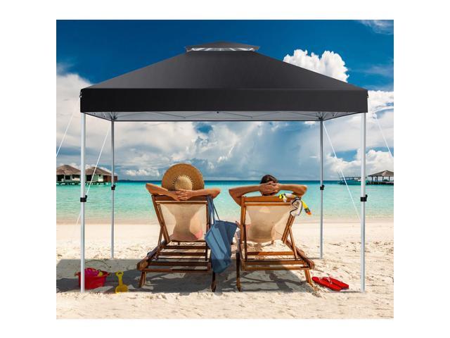 SlickBlue 2-Tier 10 x 10 Feet Pop-up Canopy Tent with Wheeled Carry Bag