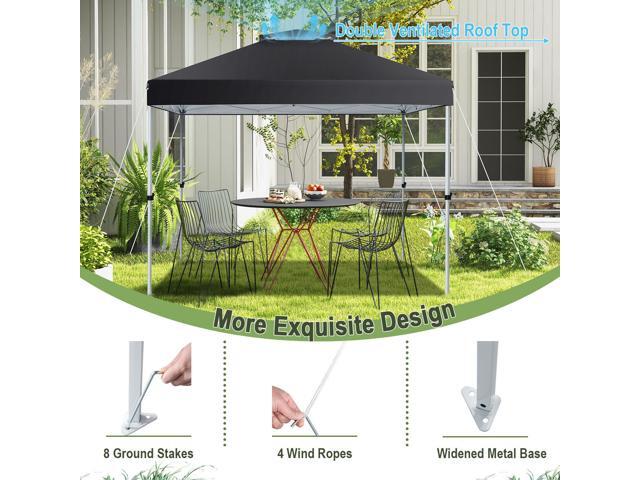 SlickBlue 2-Tier 10 x 10 Feet Pop-up Canopy Tent with Wheeled Carry Bag