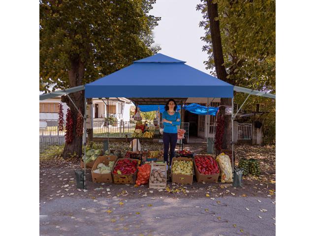 SlickBlue 10 x 17.6 Feet Outdoor Instant Pop-up Canopy Tent with Dual Half Awnings