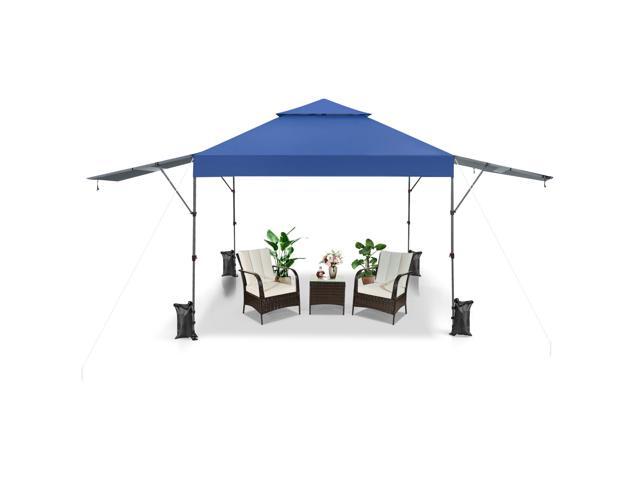 SlickBlue 10 x 17.6 Feet Outdoor Instant Pop-up Canopy Tent with Dual Half Awnings