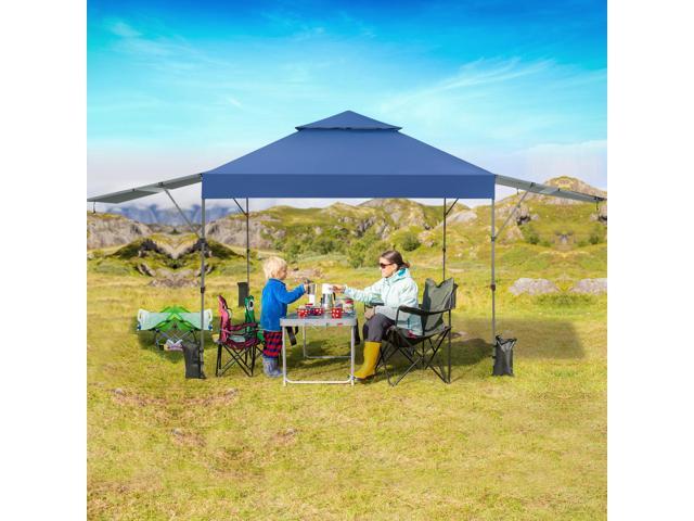 SlickBlue 10 x 17.6 Feet Outdoor Instant Pop-up Canopy Tent with Dual Half Awnings