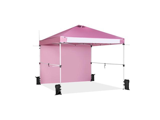 SlickBlue 10 x 10 Feet Foldable Commercial Pop-up Canopy with Roller Bag and Banner Strip