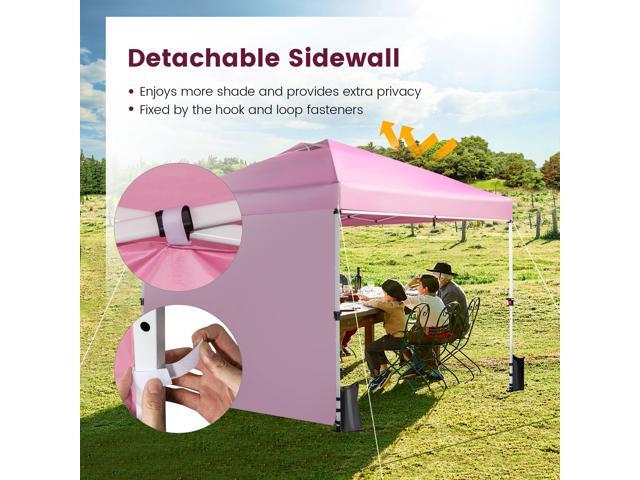 SlickBlue 10 x 10 Feet Foldable Commercial Pop-up Canopy with Roller Bag and Banner Strip