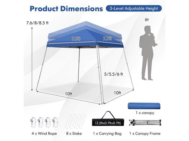 SlickBlue 10 x 10 Feet Outdoor Instant Pop-up Canopy with Carrying Bag