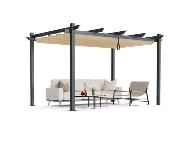 SlickBlue 10 x 13 Feet Outdoor Aluminum Retractable Pergola Canopy Shelter