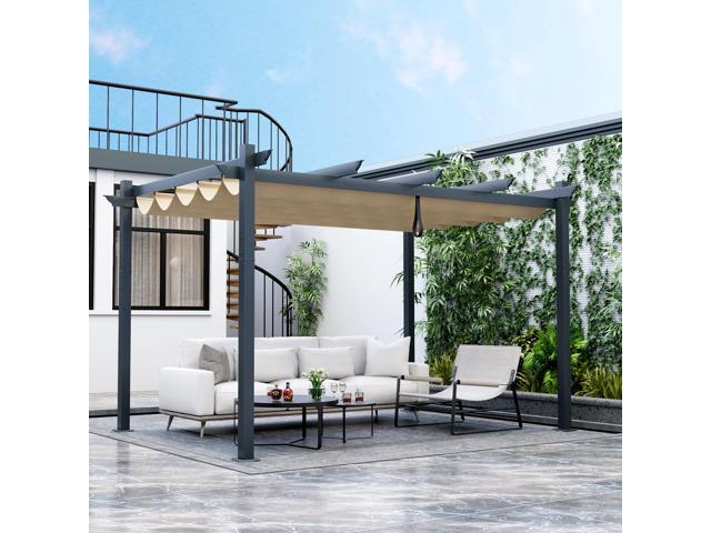 SlickBlue 10 x 13 Feet Outdoor Aluminum Retractable Pergola Canopy Shelter