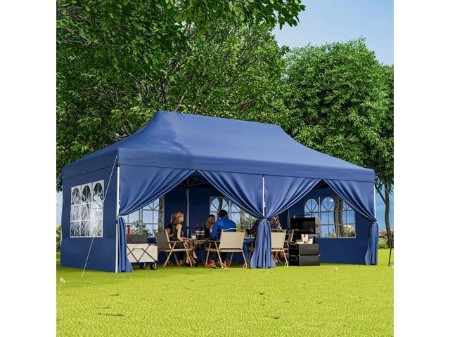 SlickBlue 10 x 20 FT Pop up Canopy with 6 Sidewalls and Windows and Carrying Bag for Party Wedding Picnic