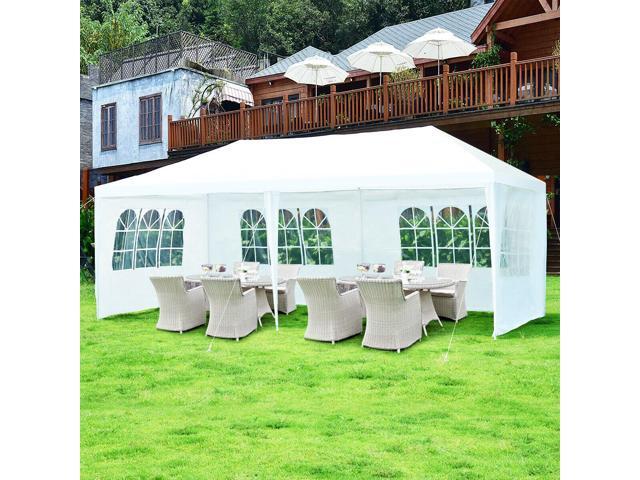 SlickBlue 10 x 20 Feet 6 Sidewalls Canopy Tent with Carry Bag-White