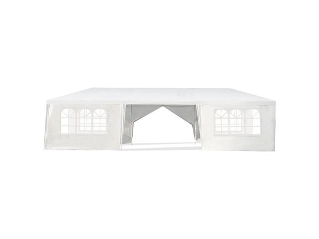 SlickBlue 10 x 30 Feet Outdoor Canopy Tent with 6 Removable Sidewalls and 2 Doorways-White