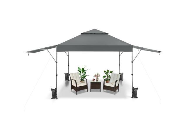 SlickBlue 10 x 17.6 Feet Outdoor Instant Pop-up Canopy Tent with Dual Half Awnings