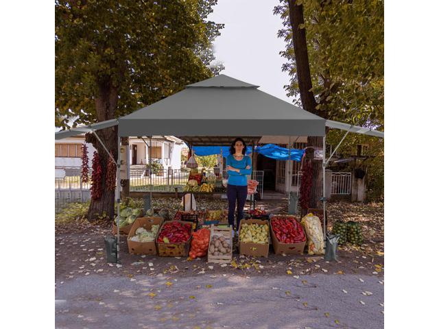 SlickBlue 10 x 17.6 Feet Outdoor Instant Pop-up Canopy Tent with Dual Half Awnings