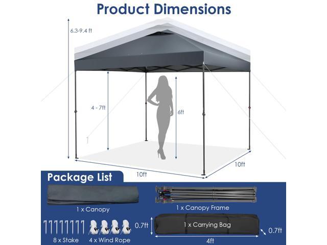 SlickBlue 10 x 10 Feet Foldable Outdoor Instant Pop-up Canopy with Carry Bag