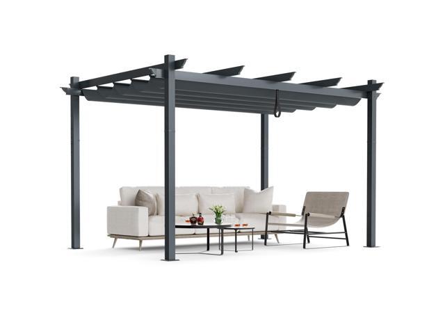 SlickBlue 10 x 13 Feet Outdoor Aluminum Retractable Pergola Canopy Shelter