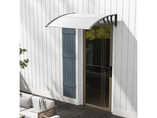 SlickBlue 48 x 40 Inch Outdoor Front Door Window Awning Door Canopy Exterior
