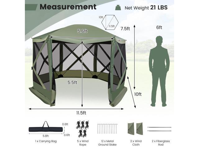 SlickBlue 11.5 X 11.5 FT Pop-up Screen House Tent with Portable Carrying Bag