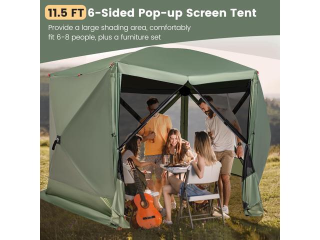 SlickBlue 11.5 X 11.5 FT Pop-up Screen House Tent with Portable Carrying Bag
