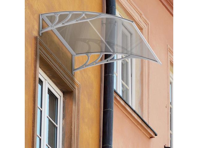 SlickBlue 40 x 40 Inch Outdoor Polycarbonate Front Door Window Awning Canopy